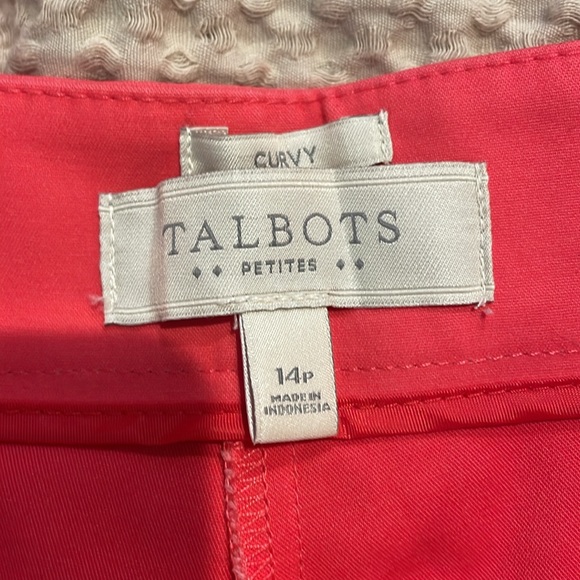 Talbots Petites Size 14p Pink Straight Leg Ankle Pants with Tailored Waistband - Picture 4 of 10